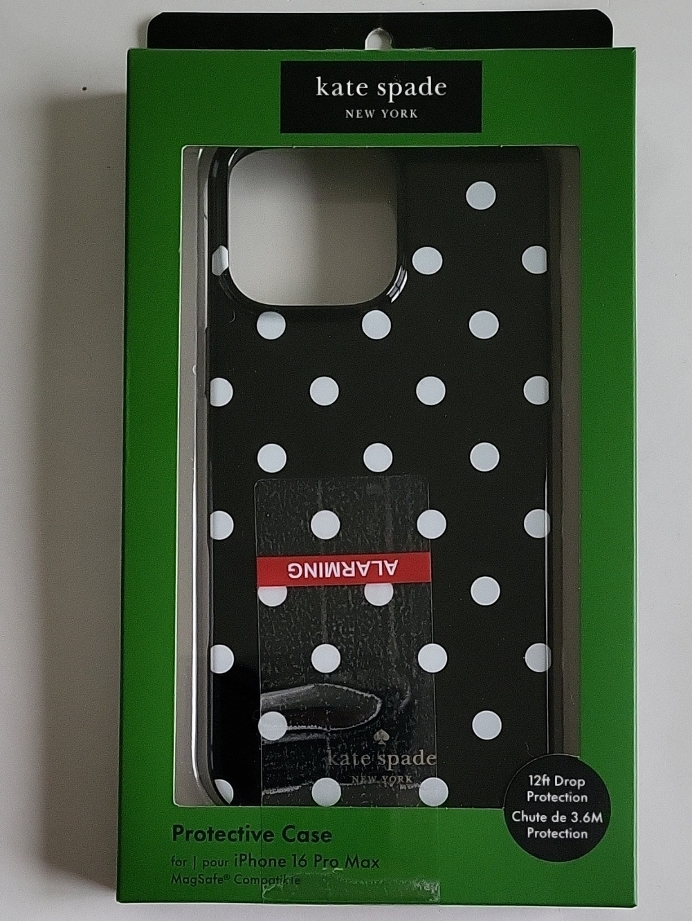 KATE SPADE iPhone 16 PRO MAX case Retro Polka Dot Black